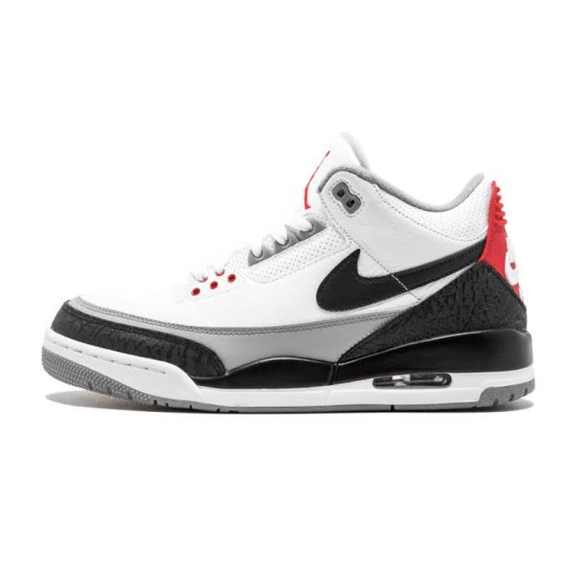 Air Jordan 3 Retro Tinker NRG Sneakers - White/Black/Fire Red Colorway - Basketball Shoes for Men, Streetwear Fashion & Sneaker Collectors