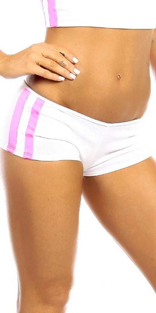 Triple Stripe High Waist Full Coverage Workout Shorts for Women - Sexy & Supportive Fitness Shorts for Yoga, Running, and Gym