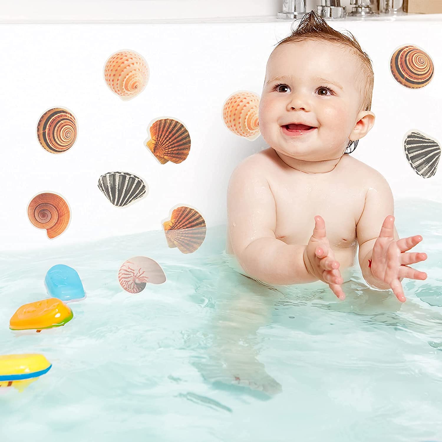 24-Pack Non-Slip Bathtub Stickers for Kids & Adults - Anti-Slip Shower Safety Stickers with Strong Adhesive - Waterproof Bath Mat Alternative for Shower Floors, Bathtubs & Pool Decks - Perfect for Family Bathroom Safety and Wet Surface Protection