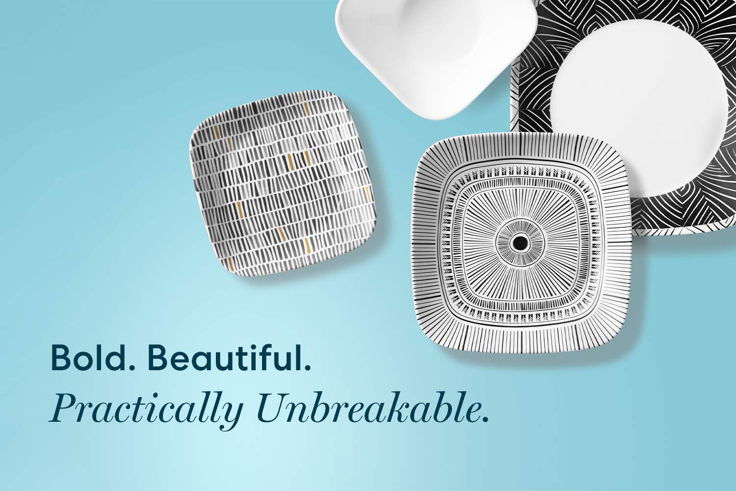Corelle Chip Resistant 6-Piece Appetizer Plates Set - Durable Imani Pattern for Parties, Entertaining & Everyday Use