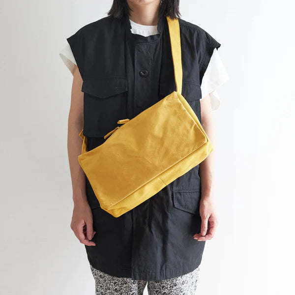 Kurashiki Hampu Canvas Shoulder Bag (Rectangle) - Grayish White Japanese Cotton Tote for Women & Men | Perfect for Work, Travel & Everyday Use