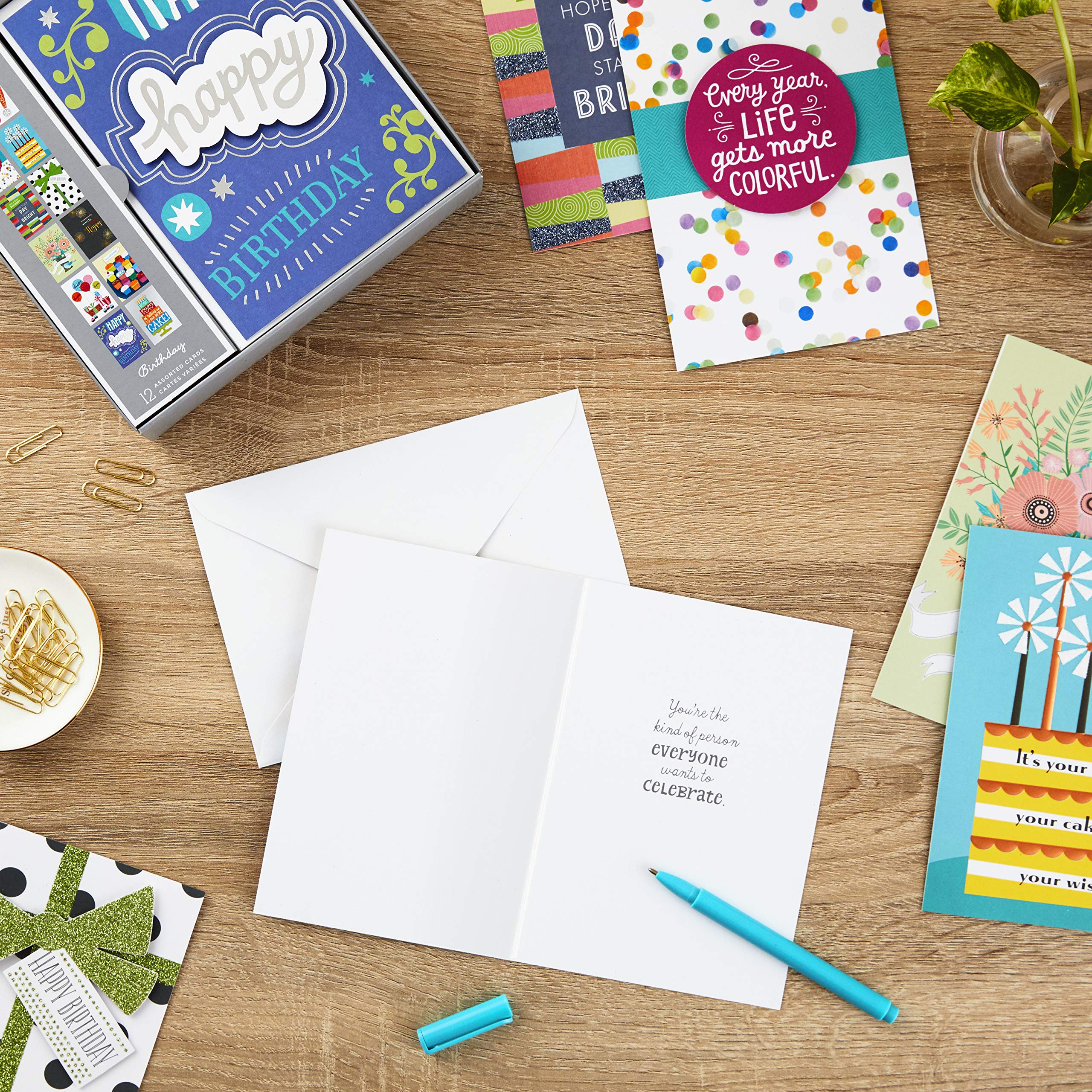 Hallmark Assorted Birthday Greeting Cards - 12 Pack with Envelopes | Kids Birthday Cards Set Featuring Shark & Unicorn Designs - Perfect for Parties, School Events & Family Celebrations