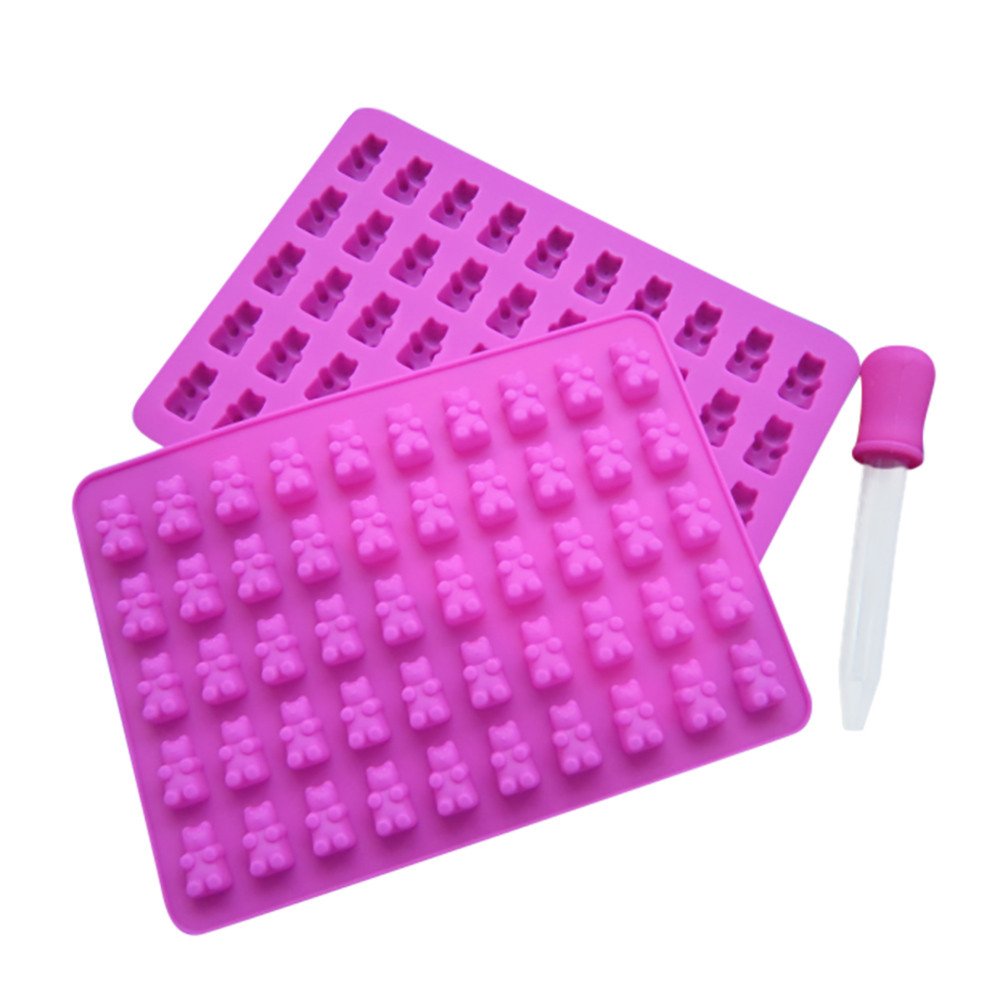 50 Cavity Silicone Gummy Bear Mold - Chocolate, Candy, Jelly & Ice Cube Tray - Non-Stick Baking Tool for DIY Treats - Perfect for Birthday Parties, Baby Showers & Holiday Gifts