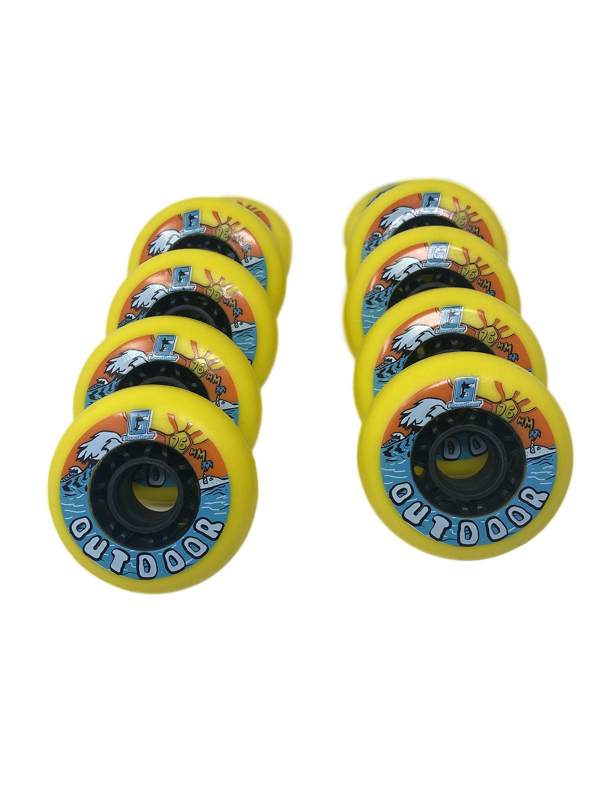 G Good Gear Outdoor Hockey Wheels with High-Speed Bearings for Asphalt & Concrete Surfaces - Perfect for Street Hockey, Roller Skating & Inline Hockey Training