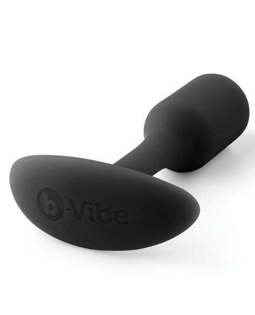 B Vibe Snug Plug 1 - Weighted Silicone Anal Plug for Beginners - Black - Comfortable Wear for Extended Play & Training