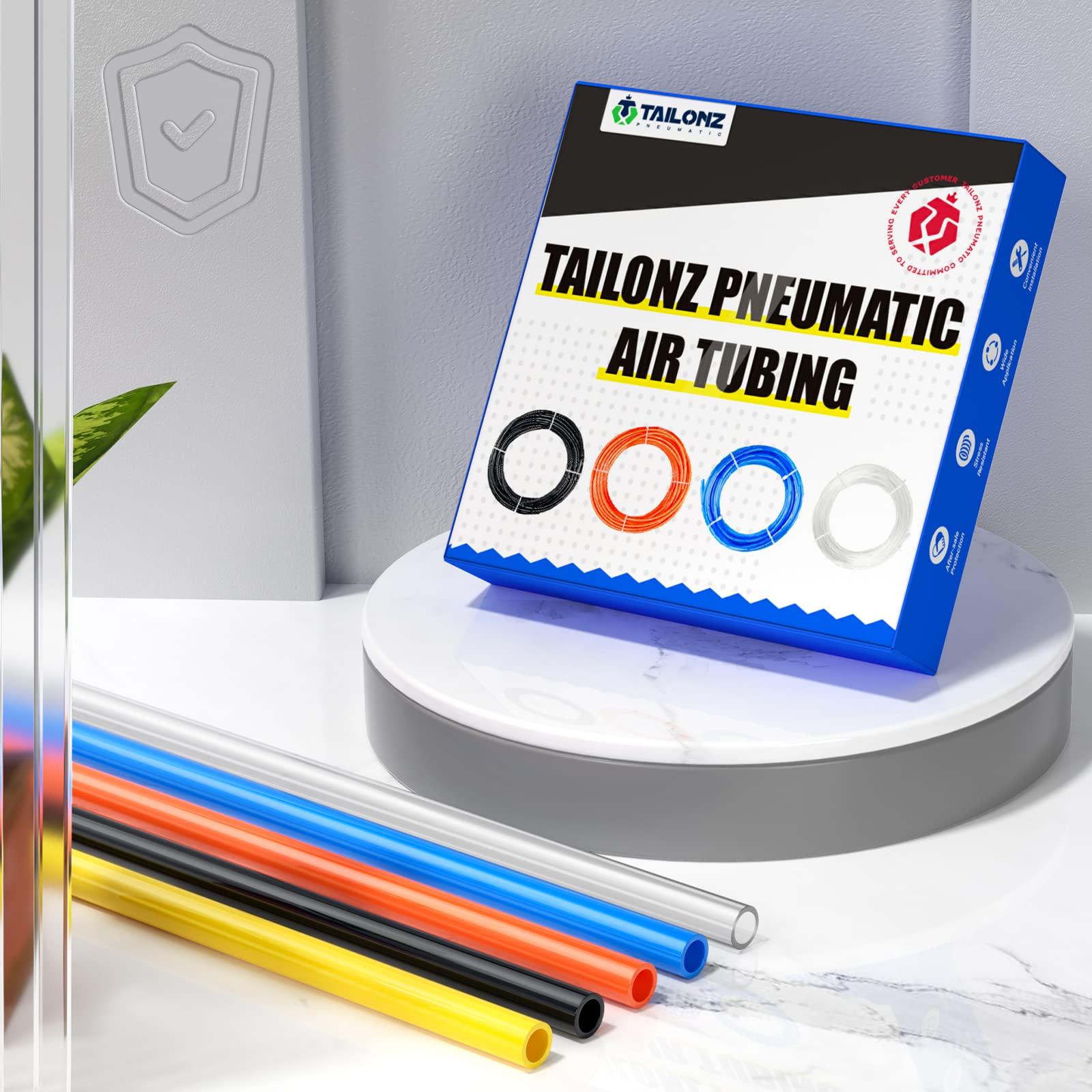 TAILONZ PNEUMATIC Blue 1/2 Inch OD 10 Meters PU Air Hose Pipe - High Pressure Flexible Polyurethane Tubing for Air Compressor, Pneumatic Tools, and Fluid Transfer - Ideal for Industrial, Automotive, and DIY Projects