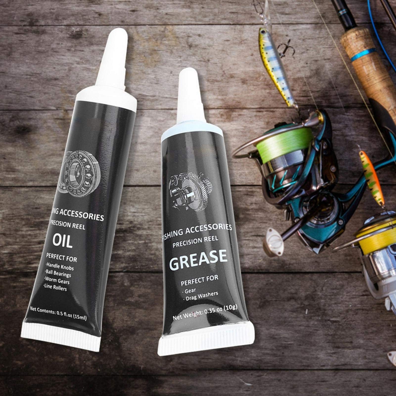 Premium Fishing Reel Oil Lubricant Kit - Waterproof Reel Maintenance Oil for Smooth Operation & Noise Reduction - Essential Fishing Gear Accessories for Saltwater & Freshwater Reels (Black) - Ideal for Spinning, Baitcasting & Fly Fishing Reel Care