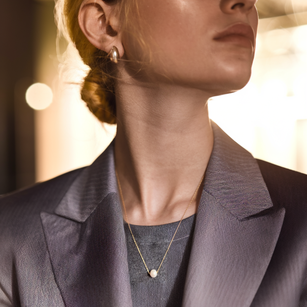 Solitaire AAAA Pearl Pendant Necklace - Premium White Pearl Jewelry for Women - Elegant Gift for Birthday, Anniversary & Valentine's Day