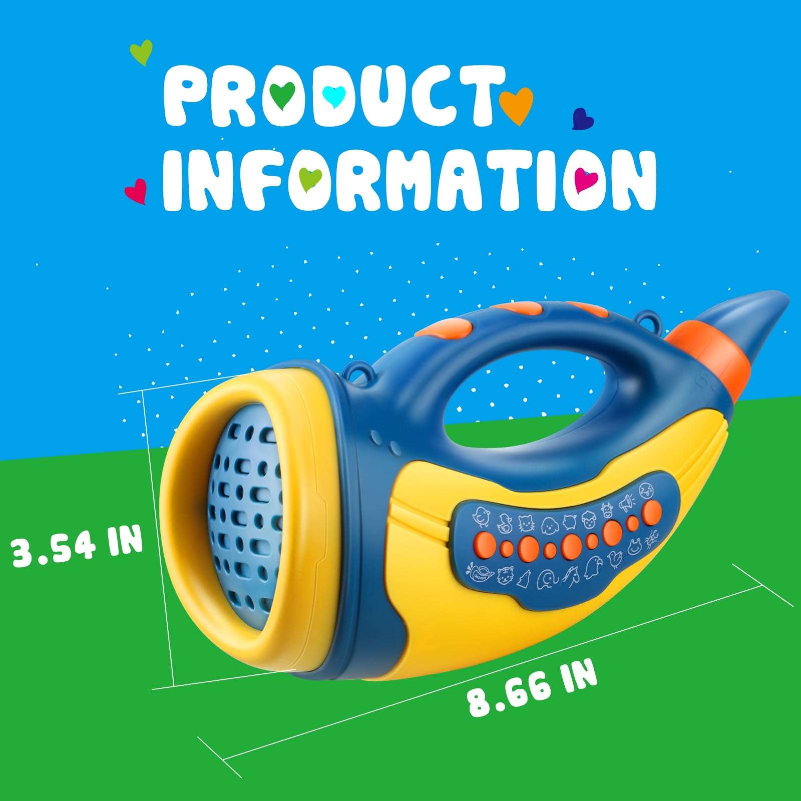 Voice Changer Toy for Kids Ages 3-8 - 30 Fun Animal Sounds & LED Lights | Interactive Hunting & Nature Exploration Outdoor Toy for Boys & Girls (Blue) - Perfect for Birthday Gifts, Camping Adventures & Pretend Play