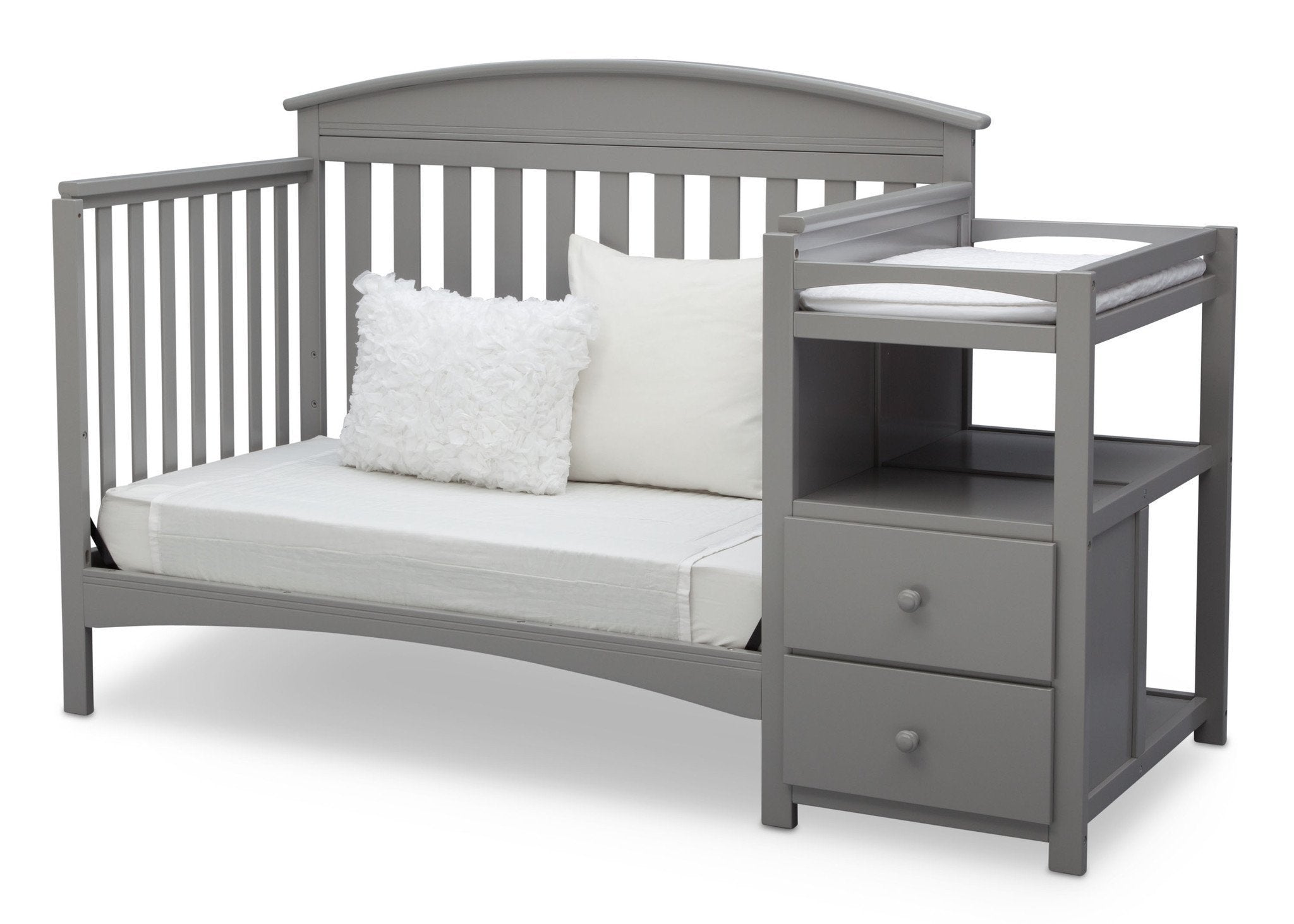 Abby Convertible Baby Crib with Changing Table - 3-in-1 Nursery Furniture for Newborns & Toddlers - Perfect for Small Spaces & Modern Nurseries