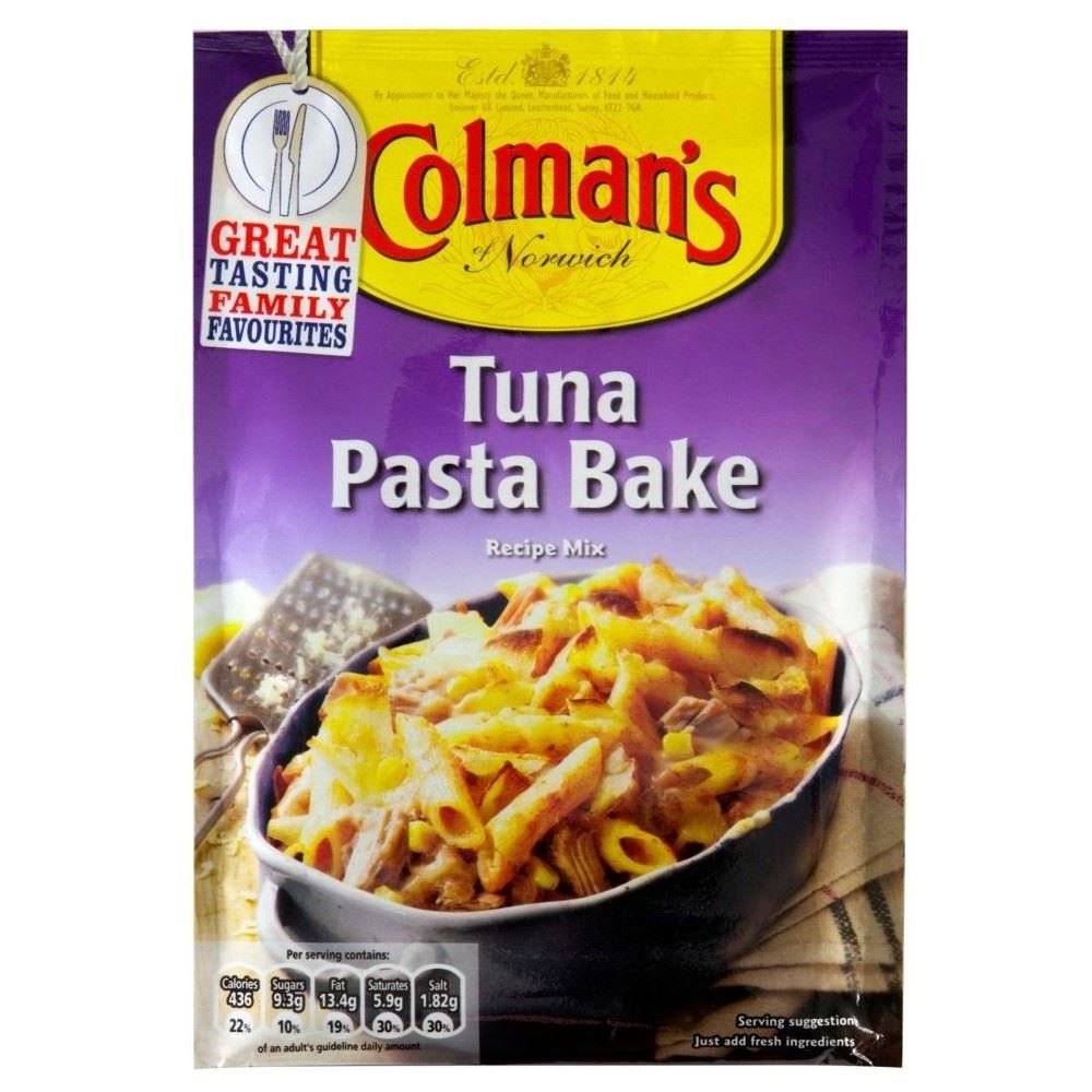 Colman's Tuna & Pasta Bake Recipe Mix (44g) - Pack of 6 | Easy Meal Kit for Quick Dinners & Family Meals | Perfect for Busy Weeknights & Potlucks