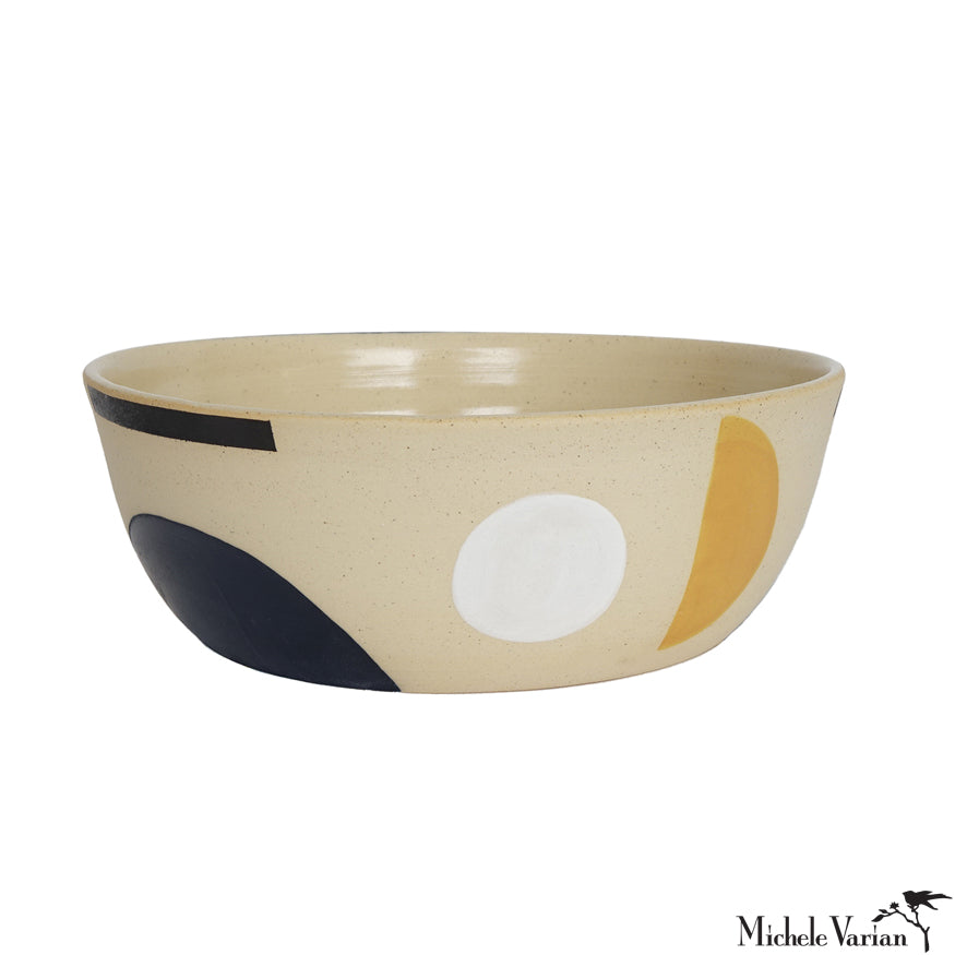 Modern Geometric Low Bowl Set - Stylish Ceramic Serving Dish for Salads, Snacks & Desserts - Perfect for Dining, Entertaining & Home Decor