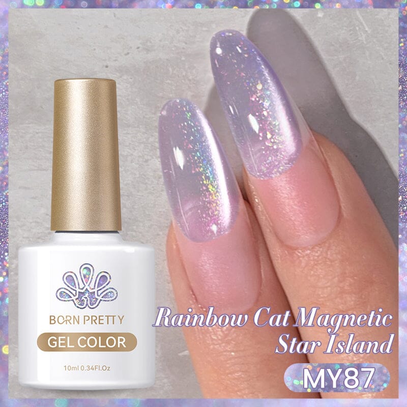 Rainbow Cat Magnetic Gel Polish - 10ml Water Light Nail Art MY84 MY89 - Perfect for DIY Manicures & Nail Salon Use