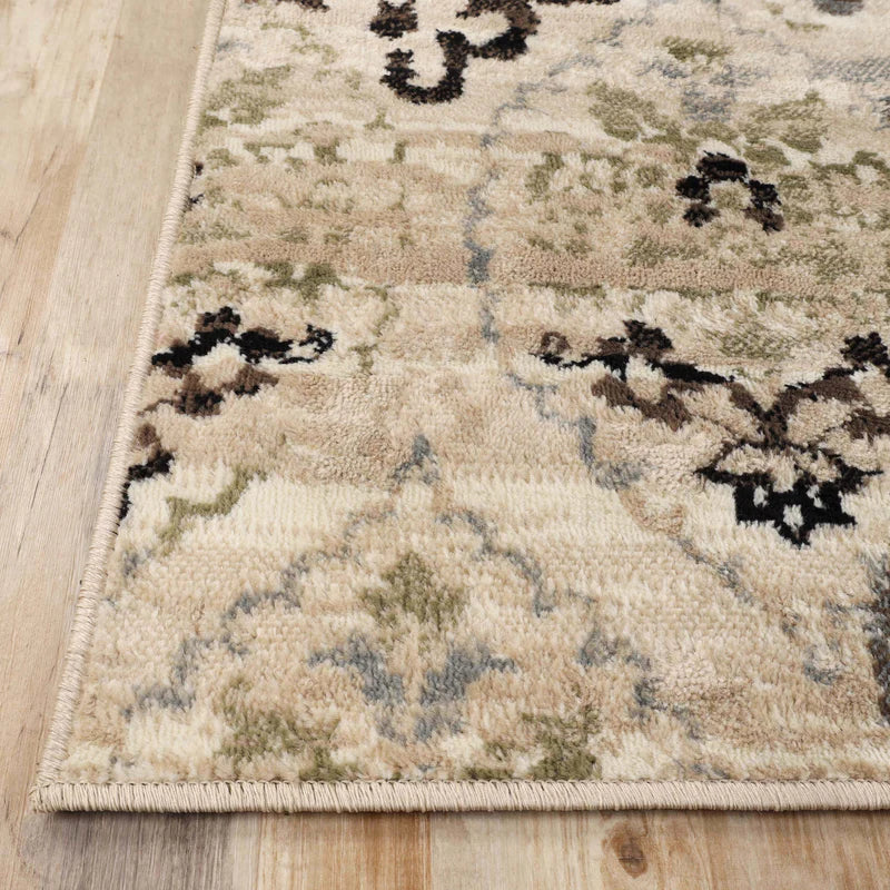 Elegant Caldwell Floral Scroll Indoor Area Rug & Runner - Non-Slip Soft Living Room Carpet for Home Decor, Bedroom, Hallway - Perfect for Boho, Farmhouse & Modern Style Interiors