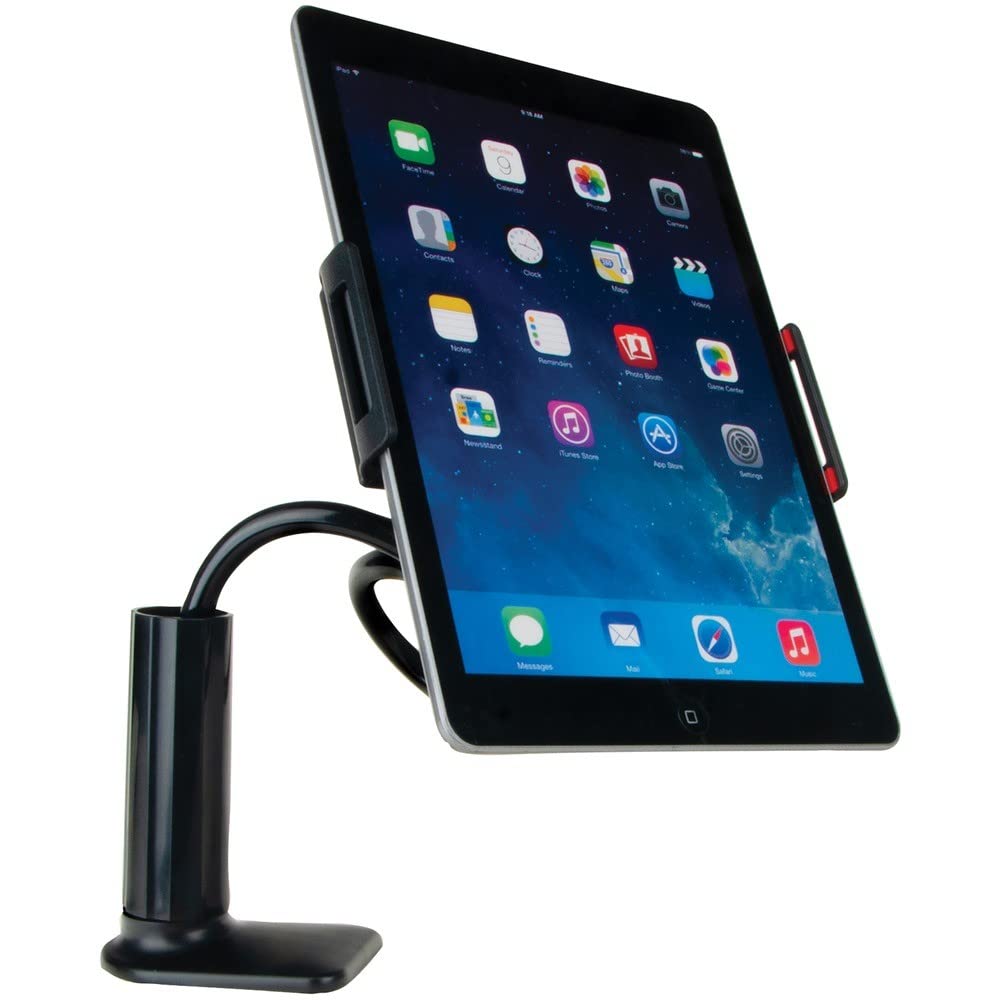 Flex Grip Phone & Tablet Holder - Adjustable Stand for Hands-Free Viewing - Compatible with iPhone, iPad, Samsung & More - Perfect for Home, Office, Car & Travel (Black)