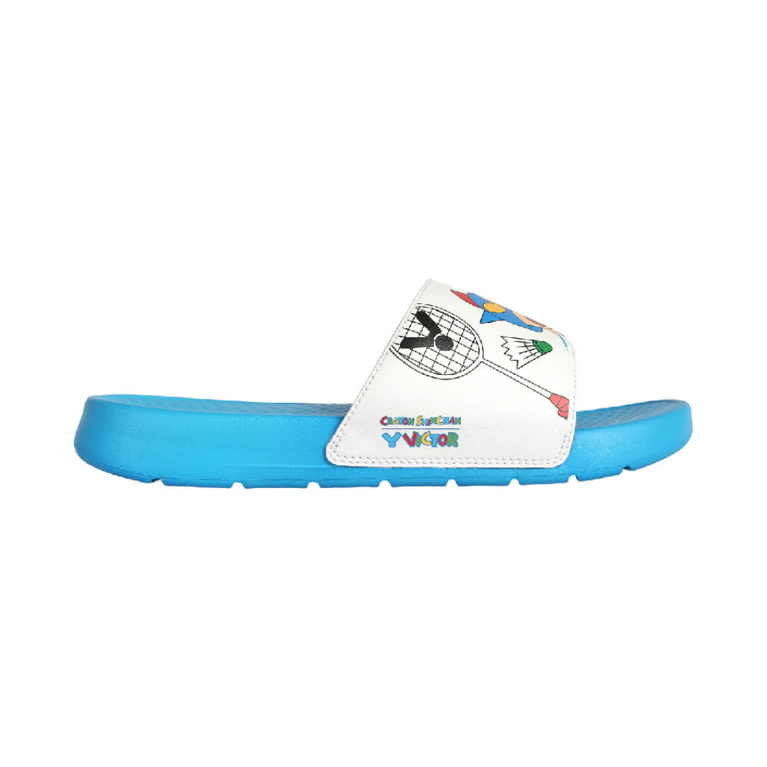 Victor 008CS FA Crayon Shinchan Slippers - Nautical Blue & Bright White Cartoon Character Sandals for Kids | Comfortable House Shoes for Indoor/Outdoor Wear, Anime Themed Gift for Children