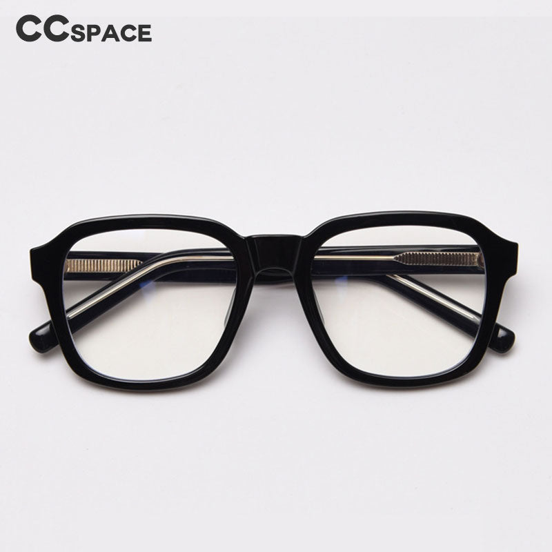 CCspace Women's Full Rim Square TR90 Titanium Frame Acetate Temple Eyeglasses 49354 - Lightweight & Durable for Work, Reading, and Fashion Accessories