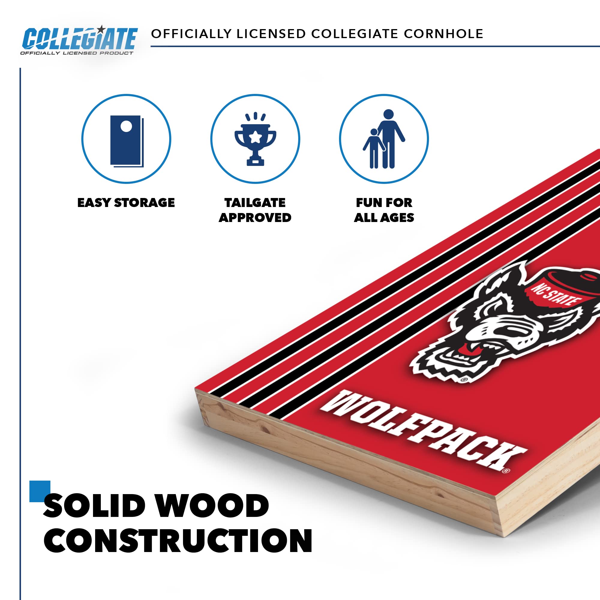 Indiana Hoosiers 2' x 3' Solid Wood Cornhole Set with High-Definition Team Graphics - NCAA Fan Gift, Outdoor Bean Bag Toss Game for Backyard, Tailgating, and Family Gatherings