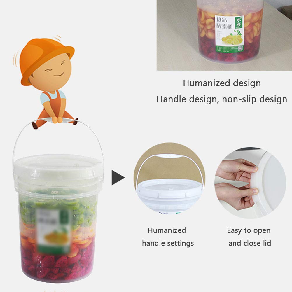 20L Food Grade Plastic Fermentation Bucket with Lid - Airtight Sealed Container for Kimchi, Pickles, Milk & Brewing | Perfect for Home Fermenting, Food Storage & DIY Projects