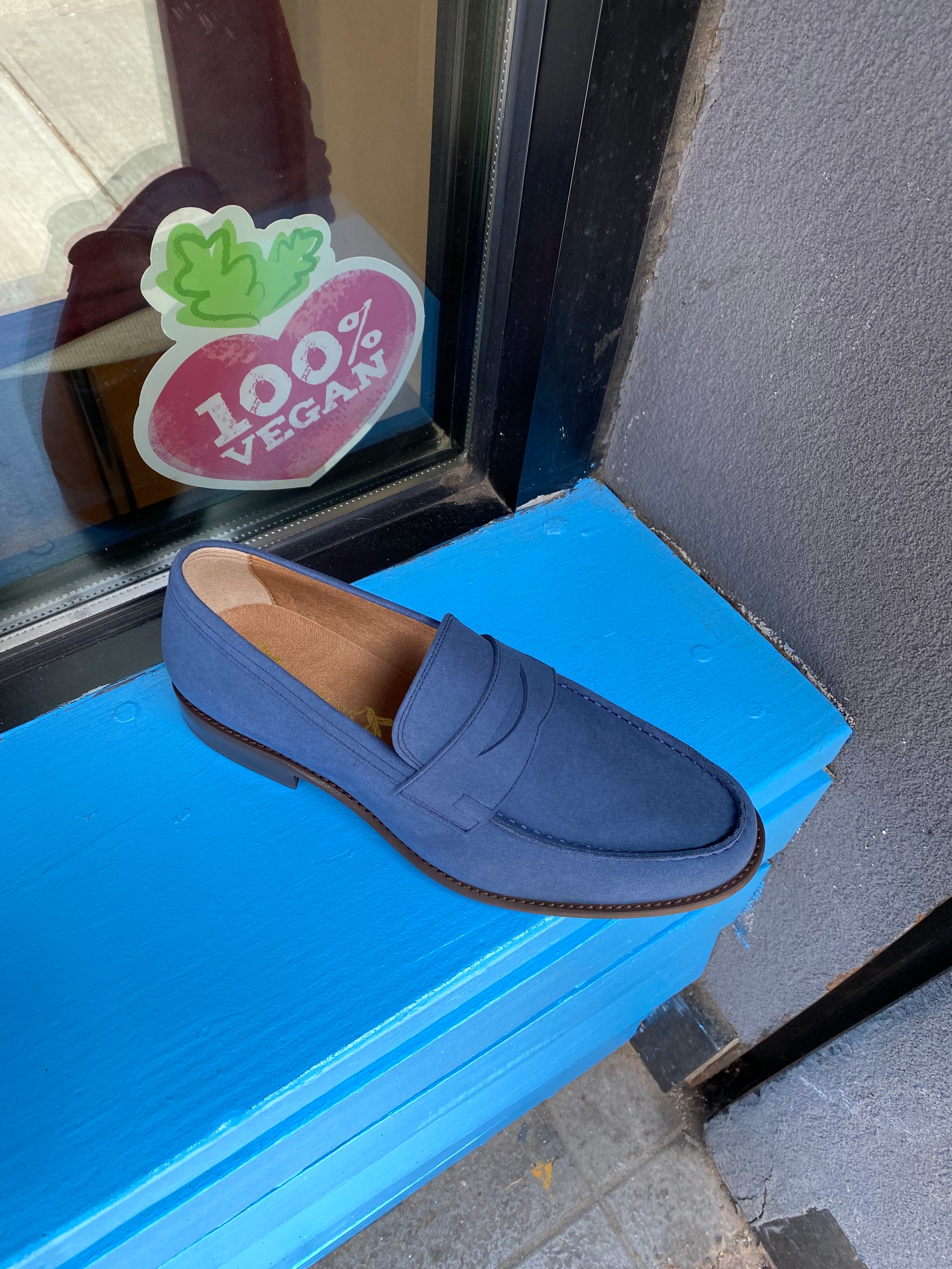 Novacas Blue Suede Anthony Loafers for Men - Comfortable Slip-On Dress Shoes for Business & Casual Wear | Office, Wedding & Daily Use