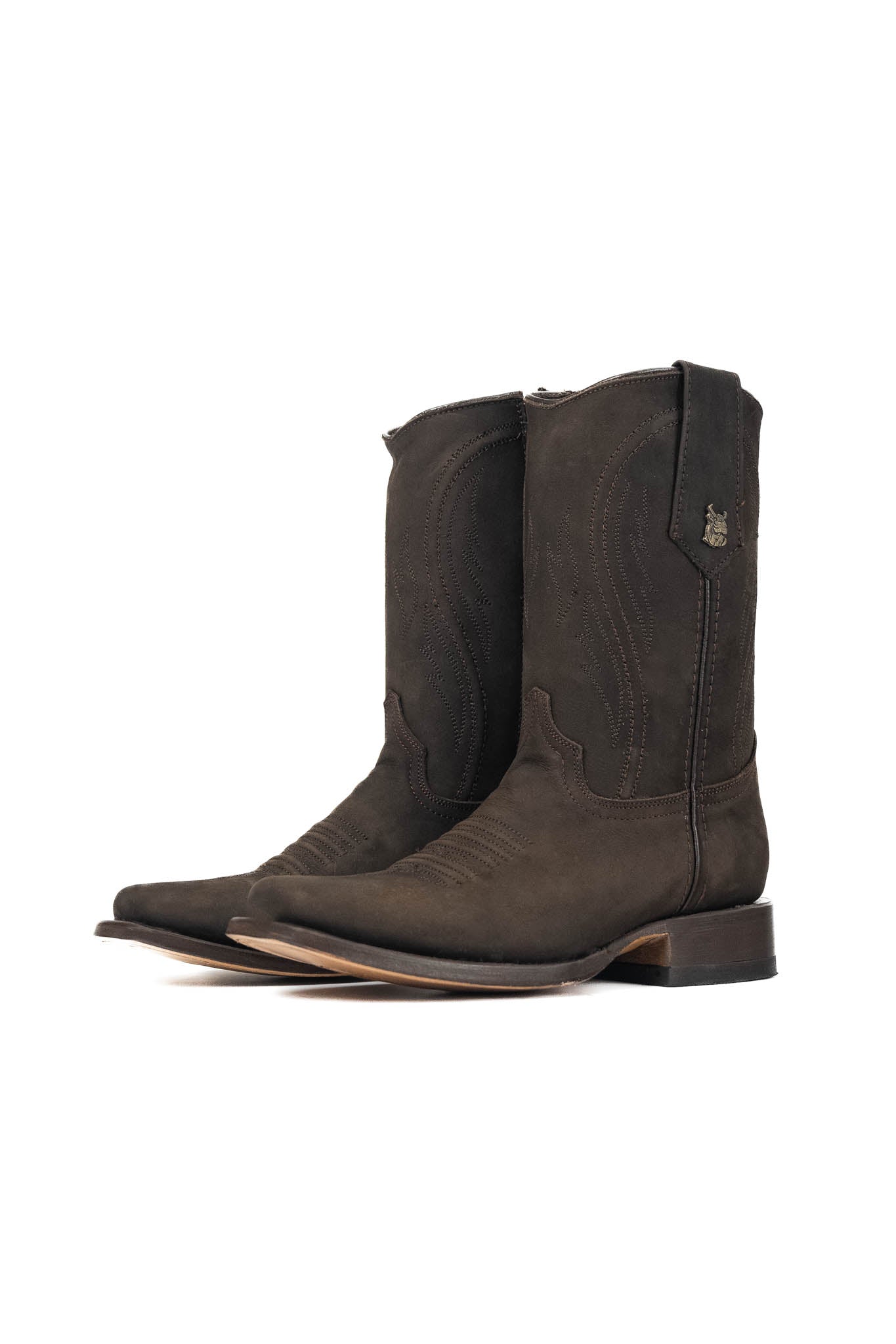 Rock'em Nobuck Rodeo Cowboy Boots for Men - Genuine Leather Western Riding Boots with Comfortable Fit | Perfect for Country Dancing, Rodeo Events & Western Fashion