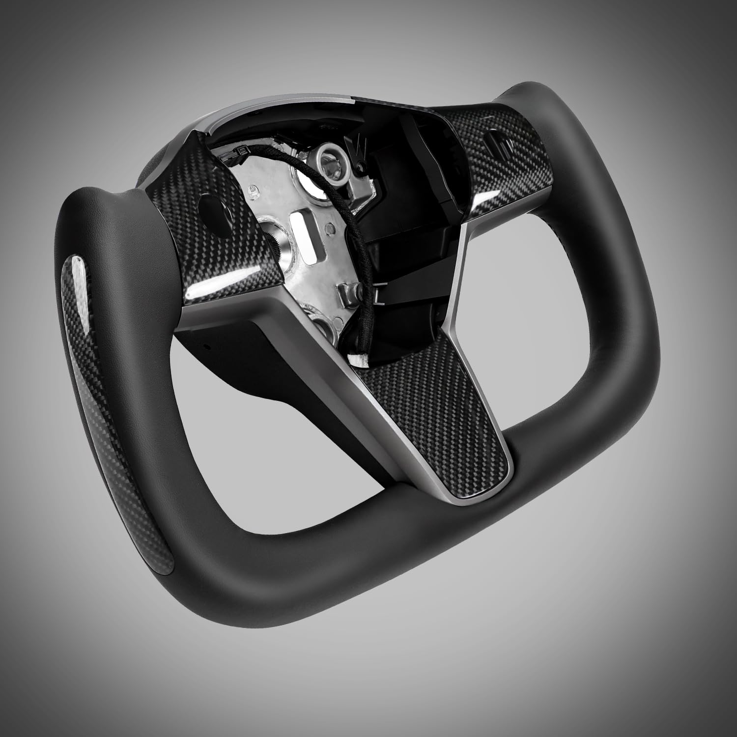 Premium Real Carbon Fiber Yoke Steering Wheel with Heating Function for Tesla Model 3/Y (2017-2023) - Upgrade Your Driving Experience | Perfect for Winter & Sporty Driving