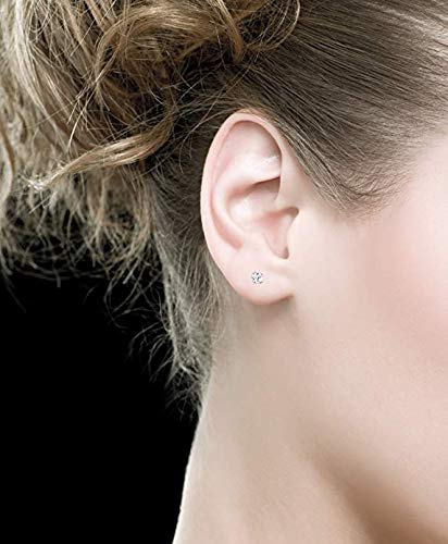 Sterling Silver Stud Earrings for Women - 2 Pairs 3mm Tiny Ball Stud Earrings with Round CZ Cubic Zirconia & Pearl Set | Cartilage, Tragus, Nose & Lip Rings | Perfect for Everyday Wear, Gifts & Special Occasions