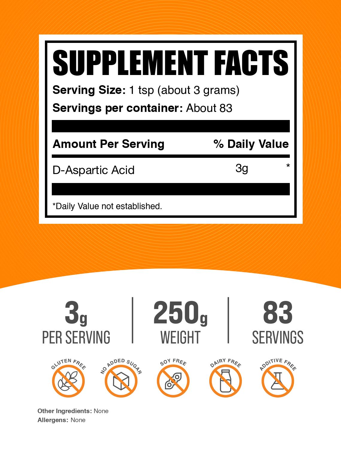 Premium D-Aspartic Acid Powder for Muscle Growth & Testosterone Boost - Pure & Natural Supplement for Bodybuilding, Fitness & Men's Health - Gym, Workout & Performance Enhancement
