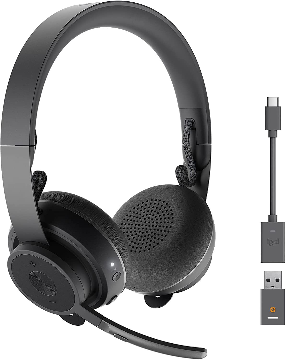 Logitech Zone Wireless 981-000805 Plus Bluetooth Headset (Renewed) - Noise Cancelling Office Headphones with Mic for Video Calls, Remote Work & Gaming