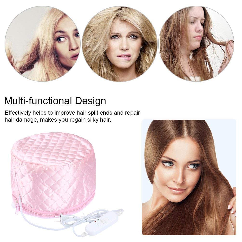 Unique Enterprise Thermal Hair Spa Cap with Beauty Steamer - Nourishing Heat Treatment for Deep Conditioning & Hair Repair (H-01K, Pink Line) | Perfect for Salon-Quality Hair Care at Home, DIY Hair Treatments & Professional Styling