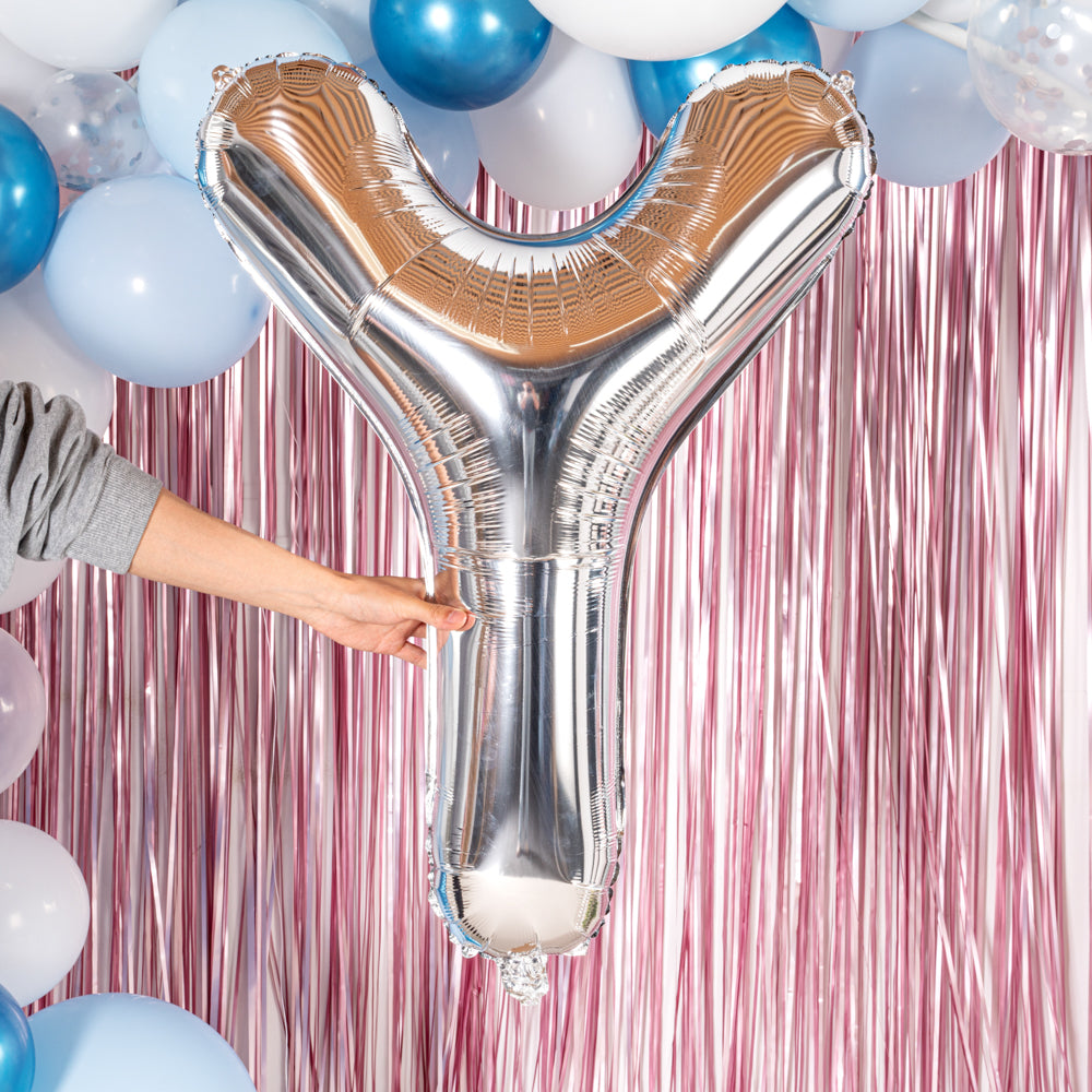 Balloonify Silver Mylar Letter Y Balloon - 40 Inch Large Foil Alphabet Balloon for Birthday Parties, Baby Showers & Graduation Decorations (1 Count Box)