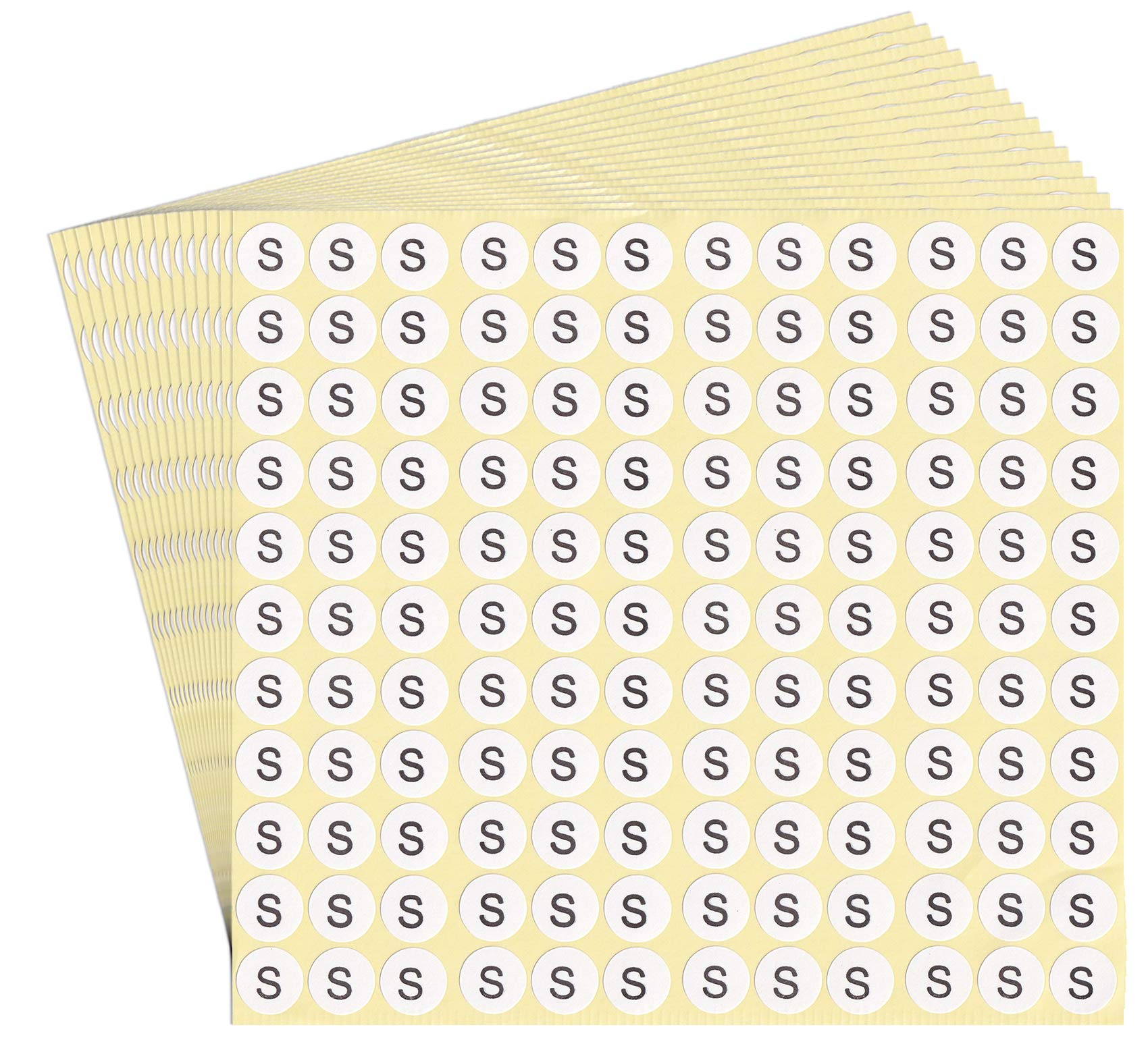 DealzEpic - Letter S Alphabet Stickers - 15 Sheets Small Round Self-Adhesive Paper Labels for Scrapbooking, DIY Crafts & Organizing