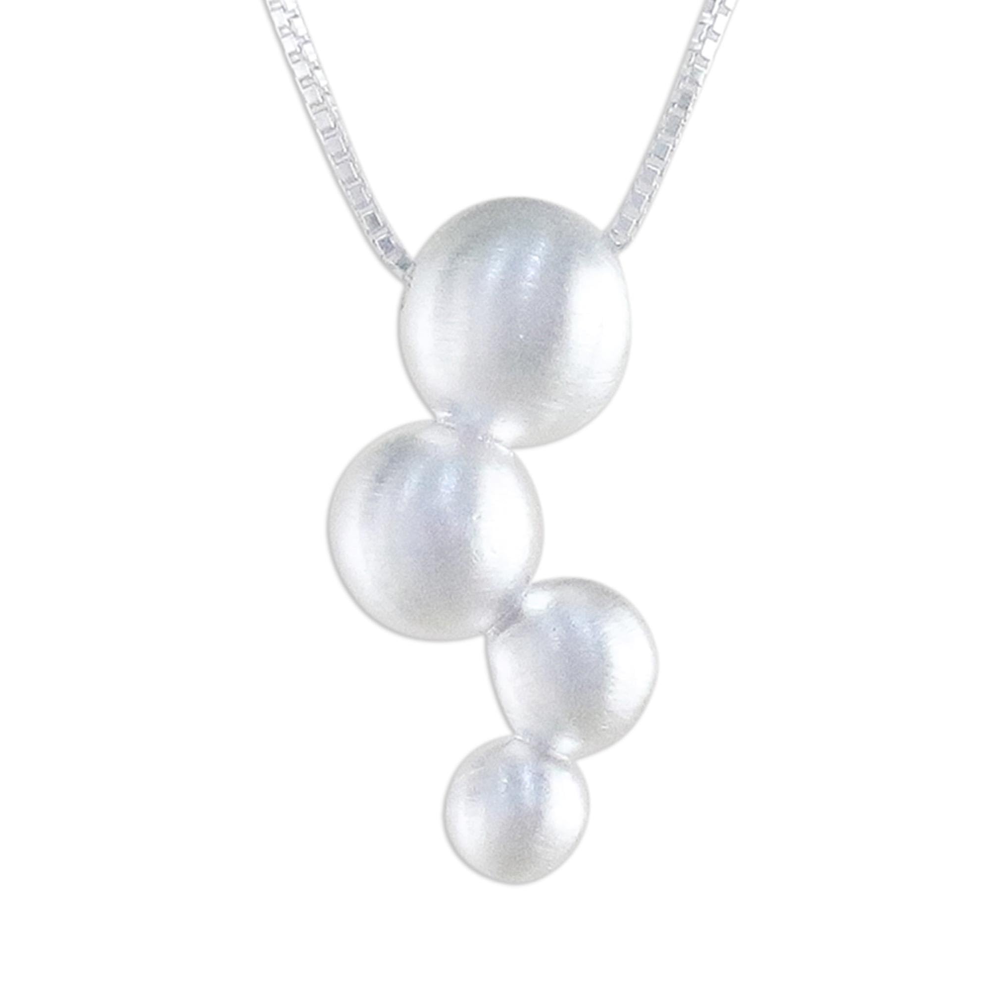 NOVICA Handmade Sterling Silver Pendant Necklace 