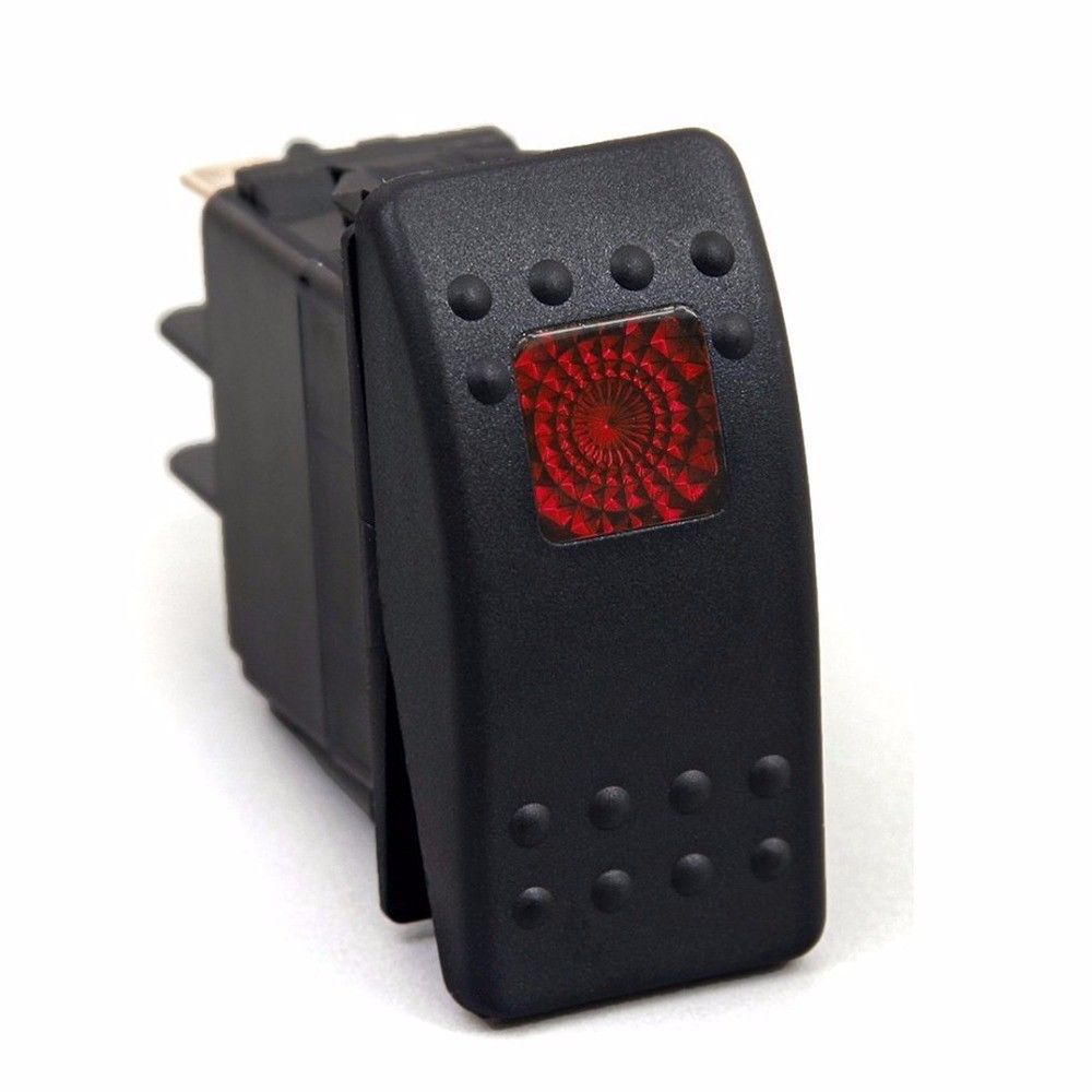 12V 20A Rocker Switch with Red Light - Automotive Electric Fan Wiring Kit for Car, Truck, and RV Cooling Systems
