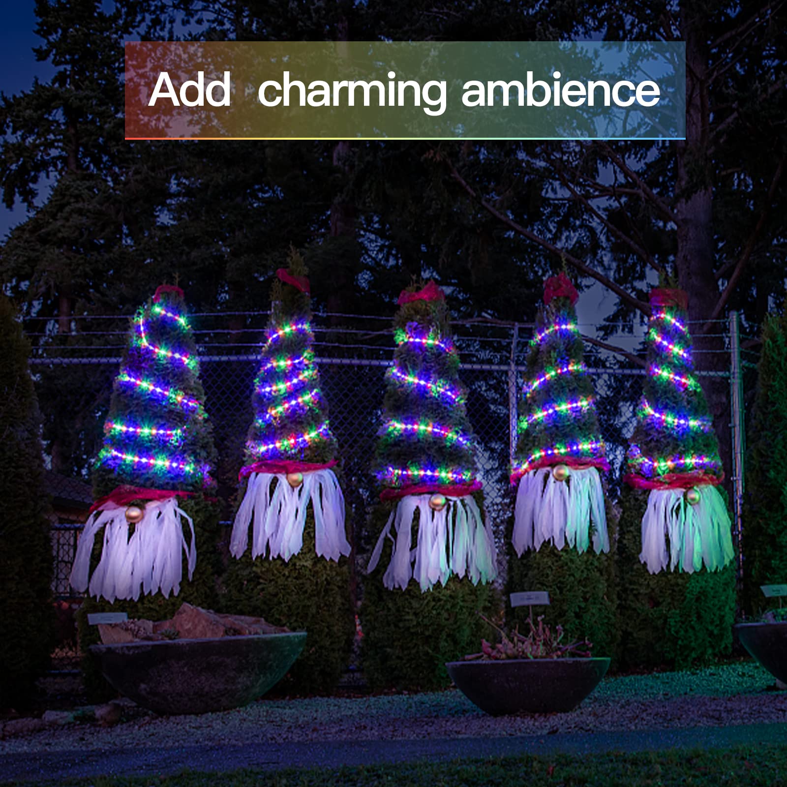 33ft 100 LED Outdoor String Lights with Remote - Waterproof Fairy Lights for Bedroom, Backyard, Wedding & Christmas Decor - Battery Operated Twinkle Lights for Tree, Mason Jar, Wall & Centerpiece Decoration