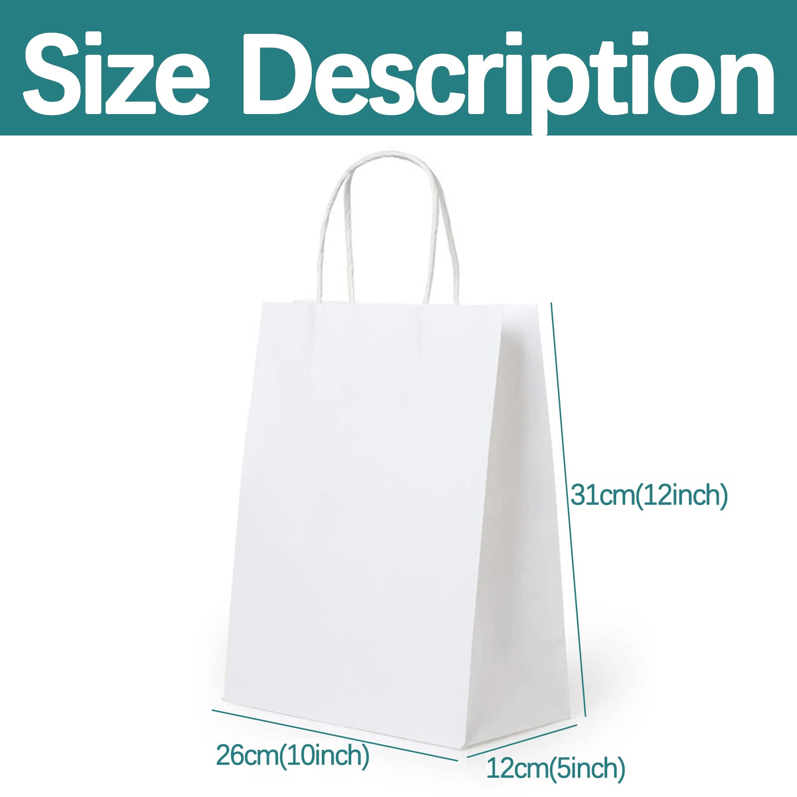100 Pcs Eco-Friendly Kraft Shopping Bags with Handles - 10x5x12 Inch Brown Paper Gift Bags for Christmas, Birthday, Thanksgiving, Halloween, Easter & Mother's Day - Perfect for Kids Parties, Holiday Gifts & Retail Packaging