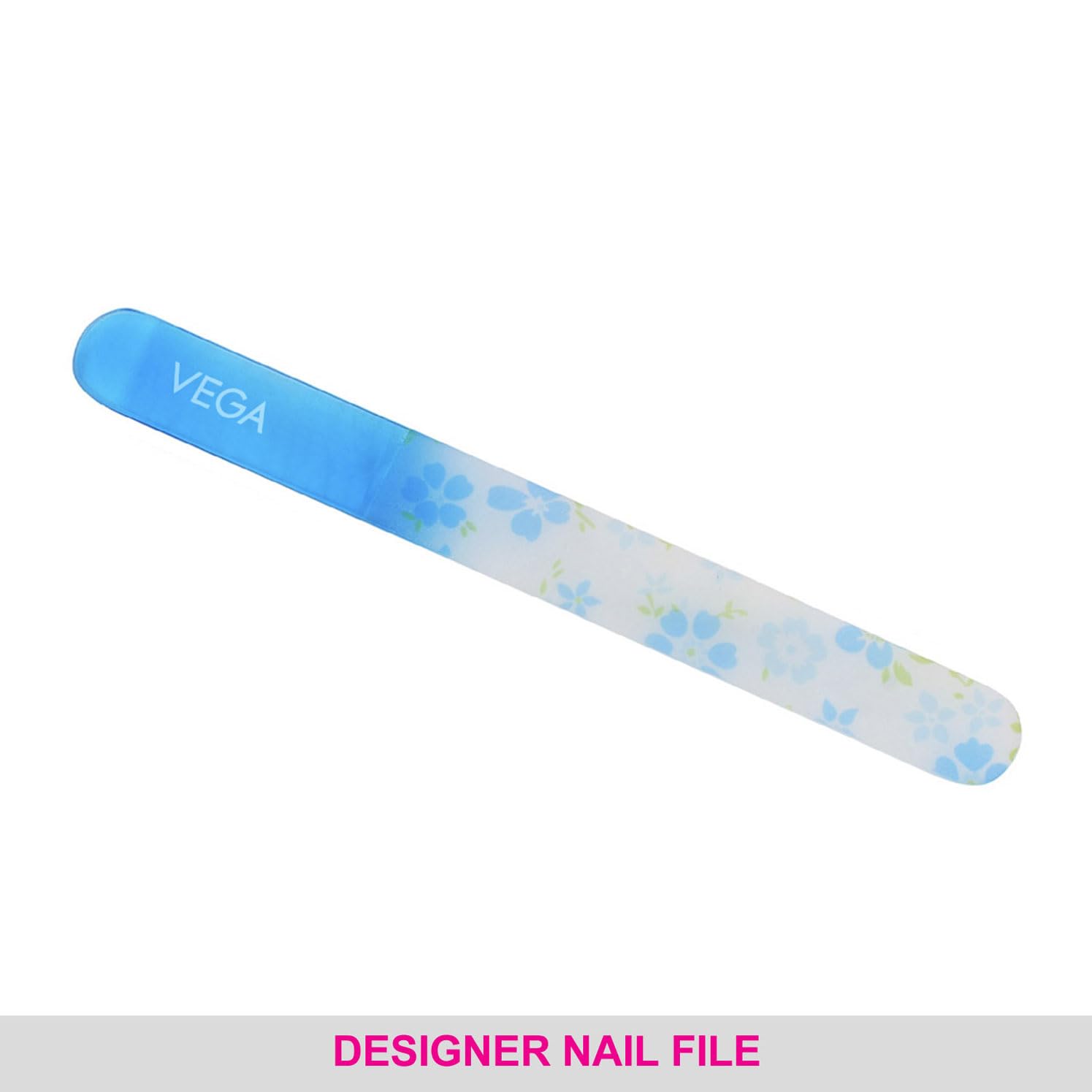 Premium Vega Crystal Glass Nail File - Blue 35g for Professional Manicure & Pedicure | Durable Nail Care Tool for Home, Salon & Travel Use