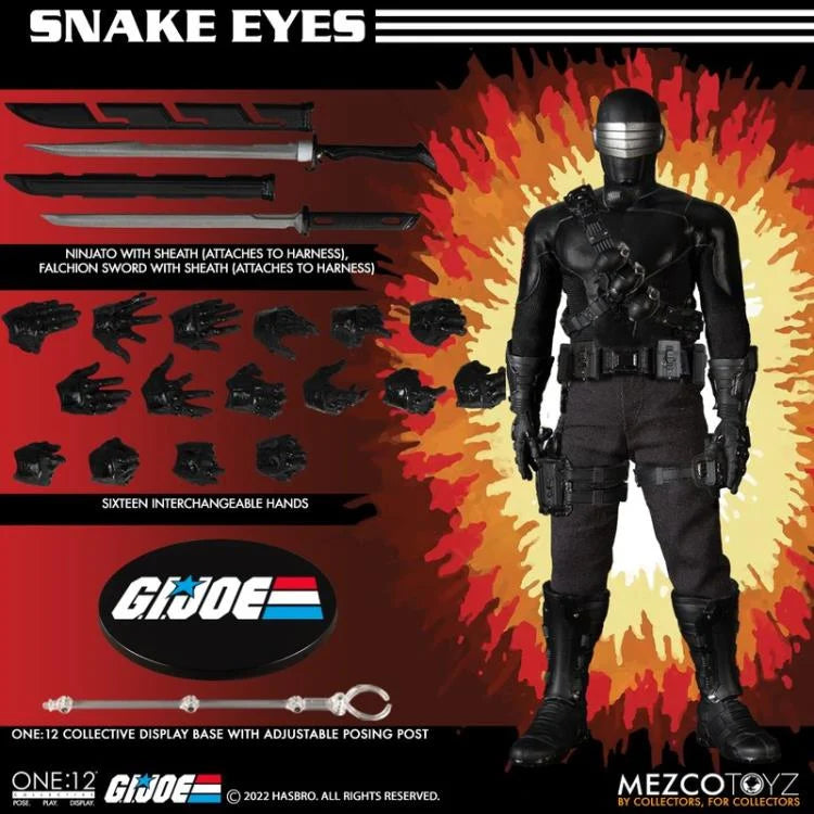 G.I. Joe One:12 Collective Deluxe Snake Eyes Action Figure - Highly Articulated Collectible Toy for Display & Play - Perfect for Fans, Collectors & Gift Giving
