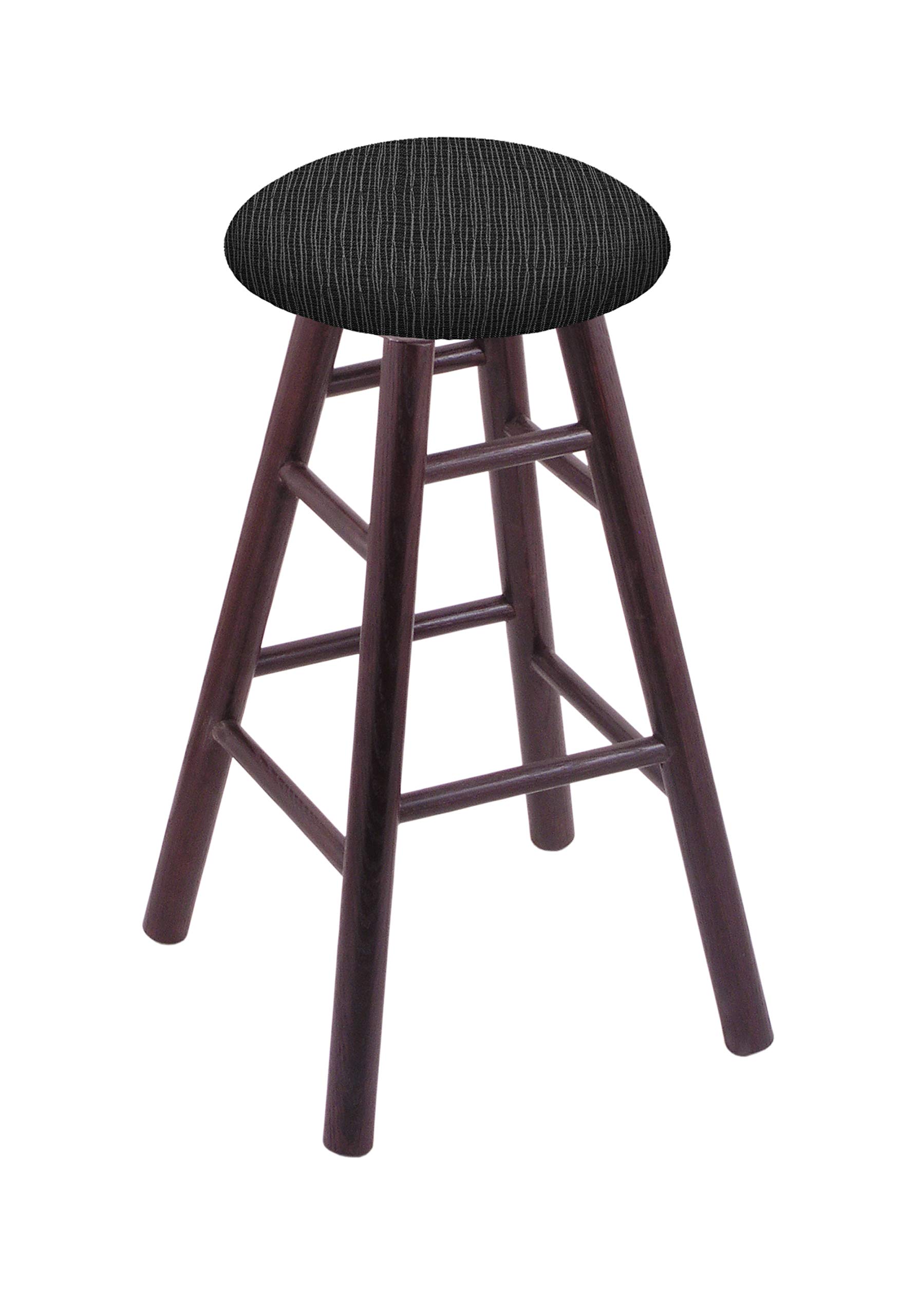 Dark Cherry Oak Counter Stool with Graph Coal Seat - Modern Bar Stools for Kitchen Island, Breakfast Nook & Home Bar Decor