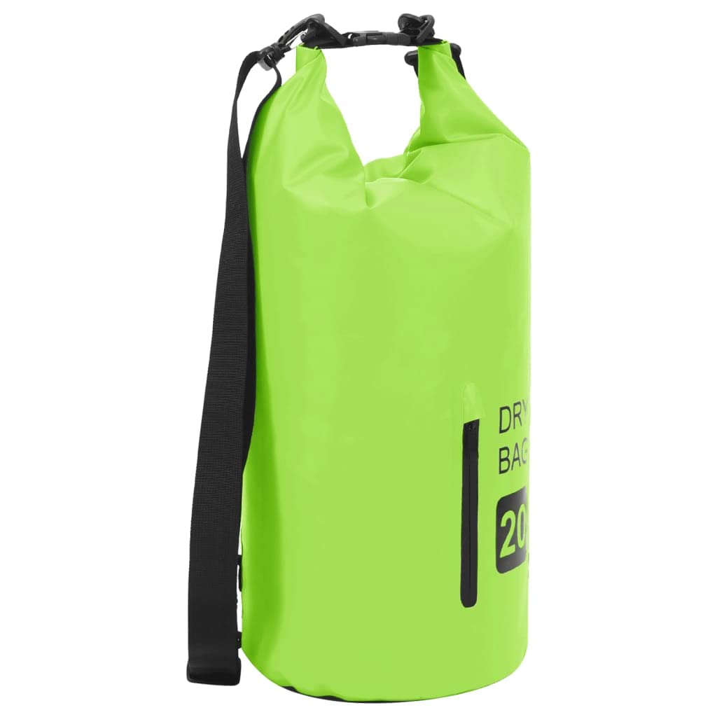Waterproof Dry Bag with Zipper - Lightweight PVC Backpack for Boating, Kayaking & Water Sports | Durable Green Waterproof Duffel Bag for Camping, Beach & Outdoor Adventures