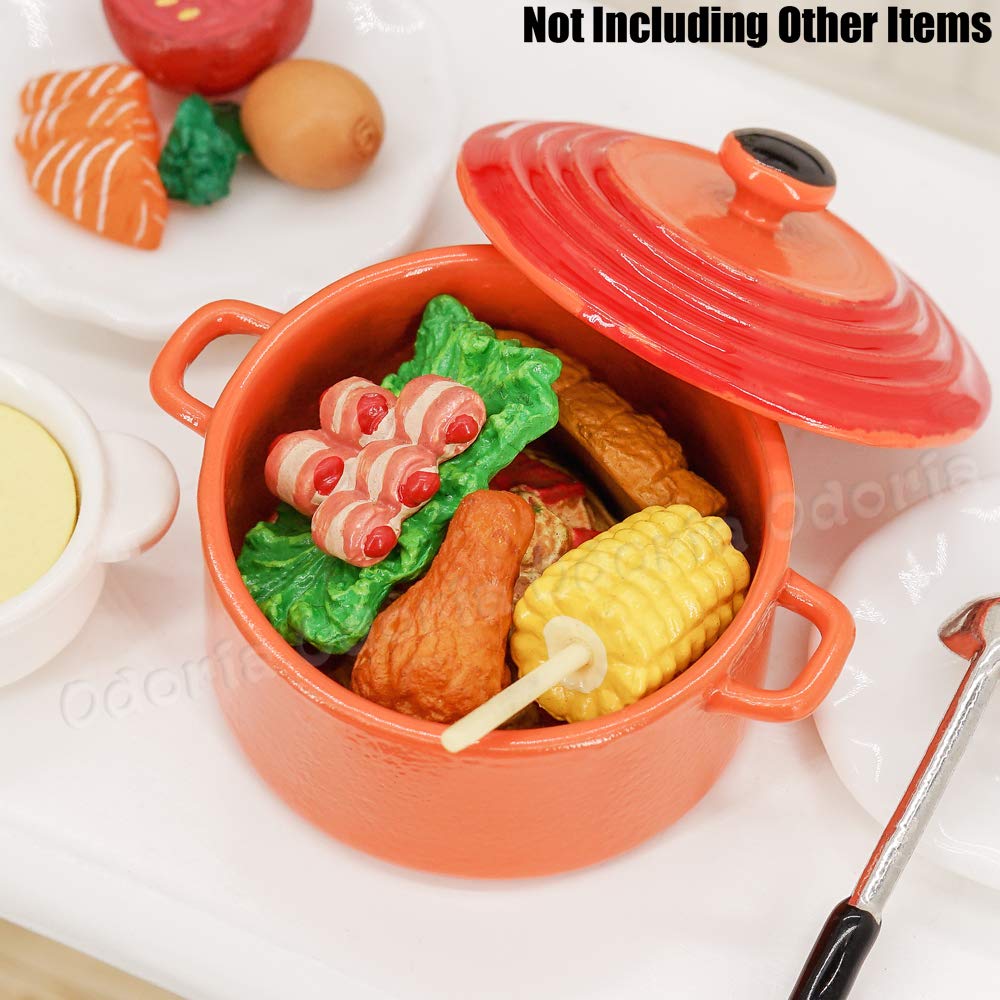 1/6 Scale Miniature Pot Cookware Set - Realistic Dollhouse Kitchen Accessories for Miniature Cooking & Baking Scenes | Perfect for Dollhouse, Diorama, and Model Displays
