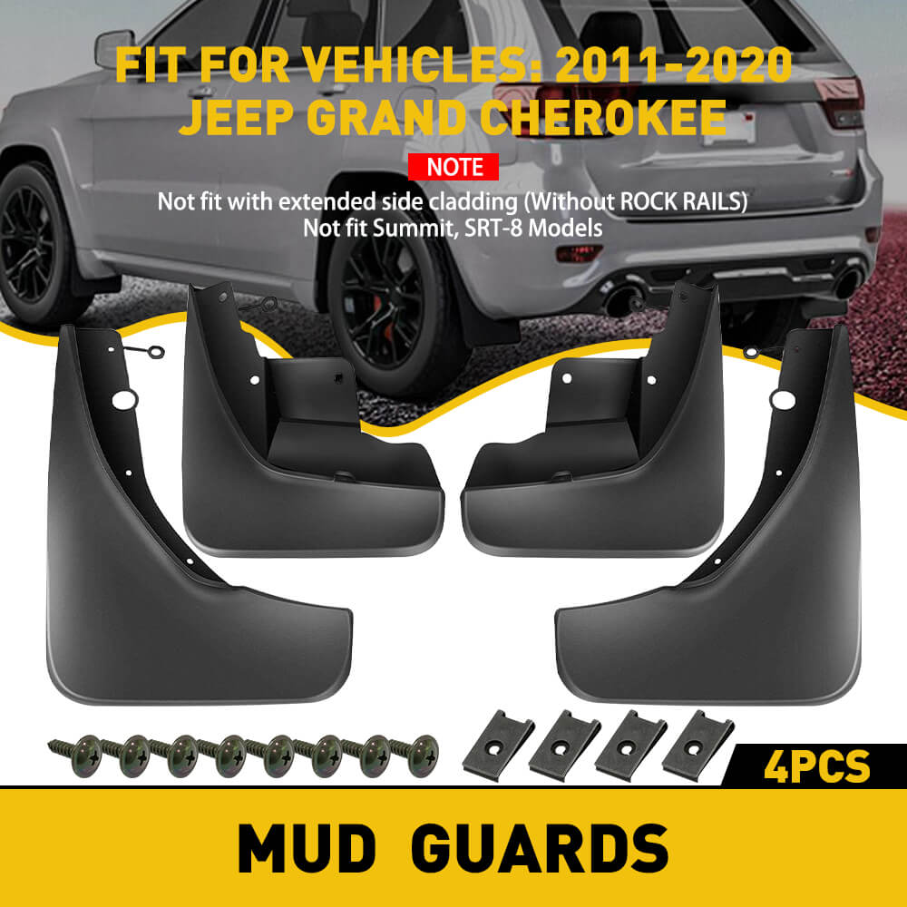 11-20 Jeep Grand Cherokee Mud Flaps - Front & Rear Splash Guards for Off-Road & All-Weather Protection | Durable Auto Accessories for Adventure & Daily Driving