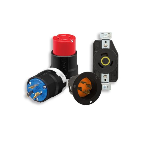 20 Amp Color Coded Locking Devices, 2 Pole 3 Wire - Heavy Duty Electrical Connectors for Industrial Equipment and Power Tools
