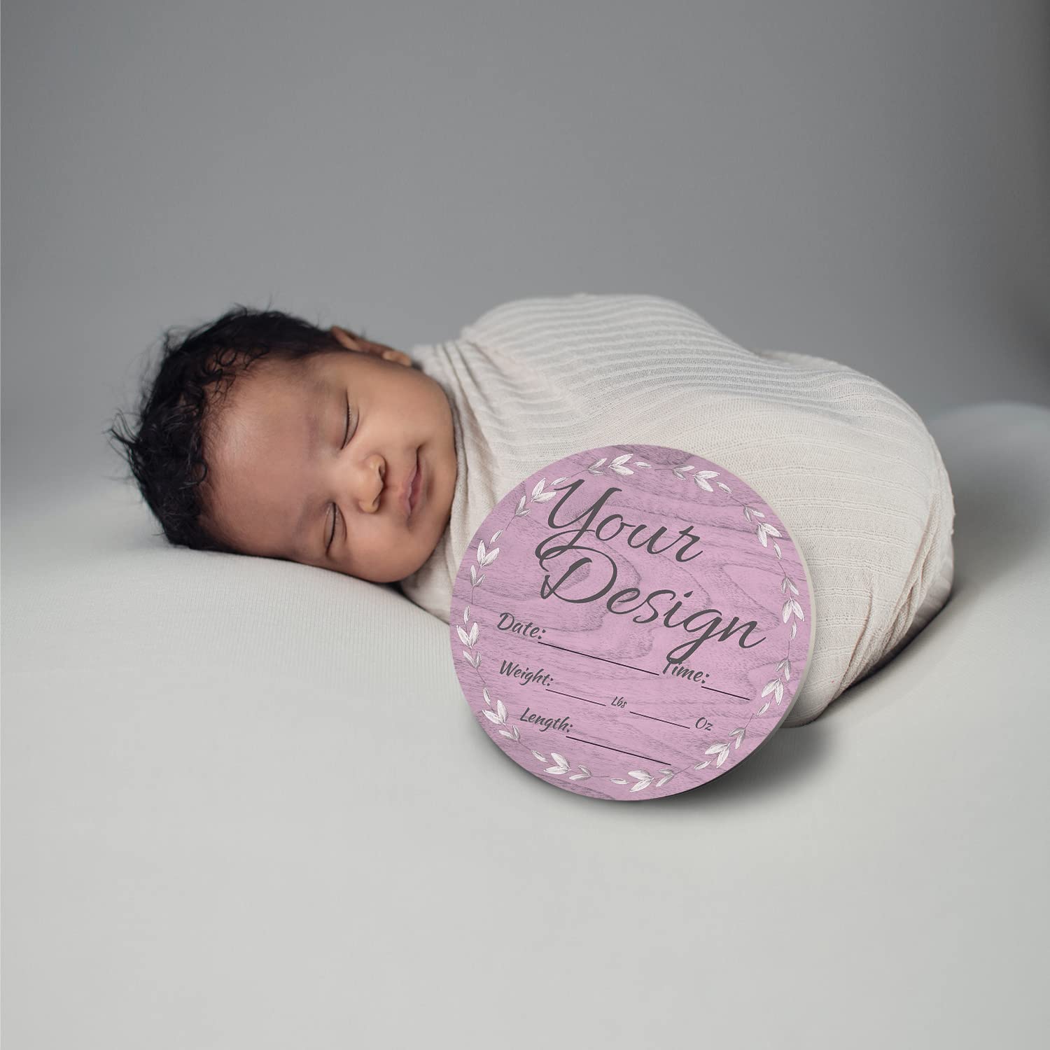 Personalized Baby Newborn Announcement Sign - Custom Name & Gender Reveal for Nursery, Wall Decor, Photography Props - Perfect for Girl, Boy or Neutral Themes (Farmhouse Purple) | Ideal for Birth Announcements, Baby Showers & Hospital Photo Shoots