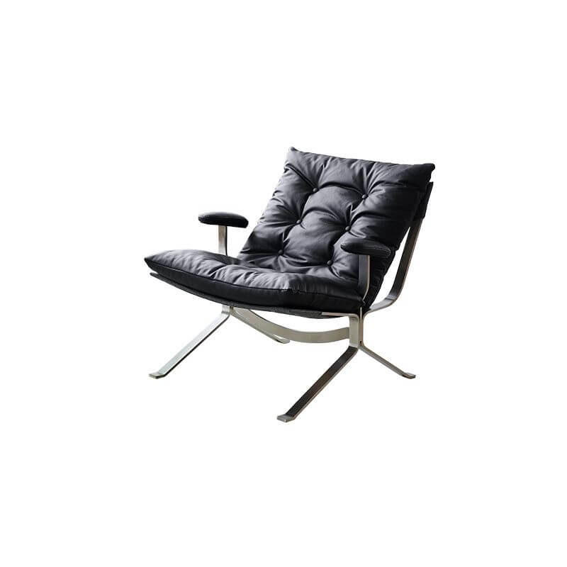 Midnight Black Stitch Tufted Reclining Accent Chair with Tufted Back & Removable Cushions - Modern Living Room Furniture with Ottoman (Optional) - Perfect for Home Theater, Reading Nook & Lounge Areas