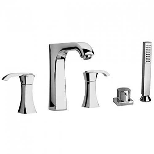 89PW109 Brushed Nickel Roman Tub Faucet with Lever Handles & Handheld Shower Diverter - Perfect for Luxury Bathrooms & Spa-Like Showers