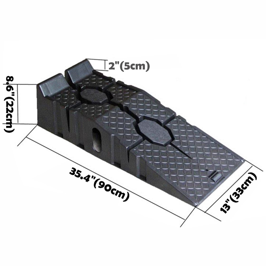 INTBUYING 2-Pack Heavy Duty Plastic Car Ramps for Oil Changes – 3-Ton Capacity, Anti-Slip Surface, Portable Vehicle Lifting Tools – Perfect for DIY Auto Maintenance, Garage Repairs & Tire Rotation