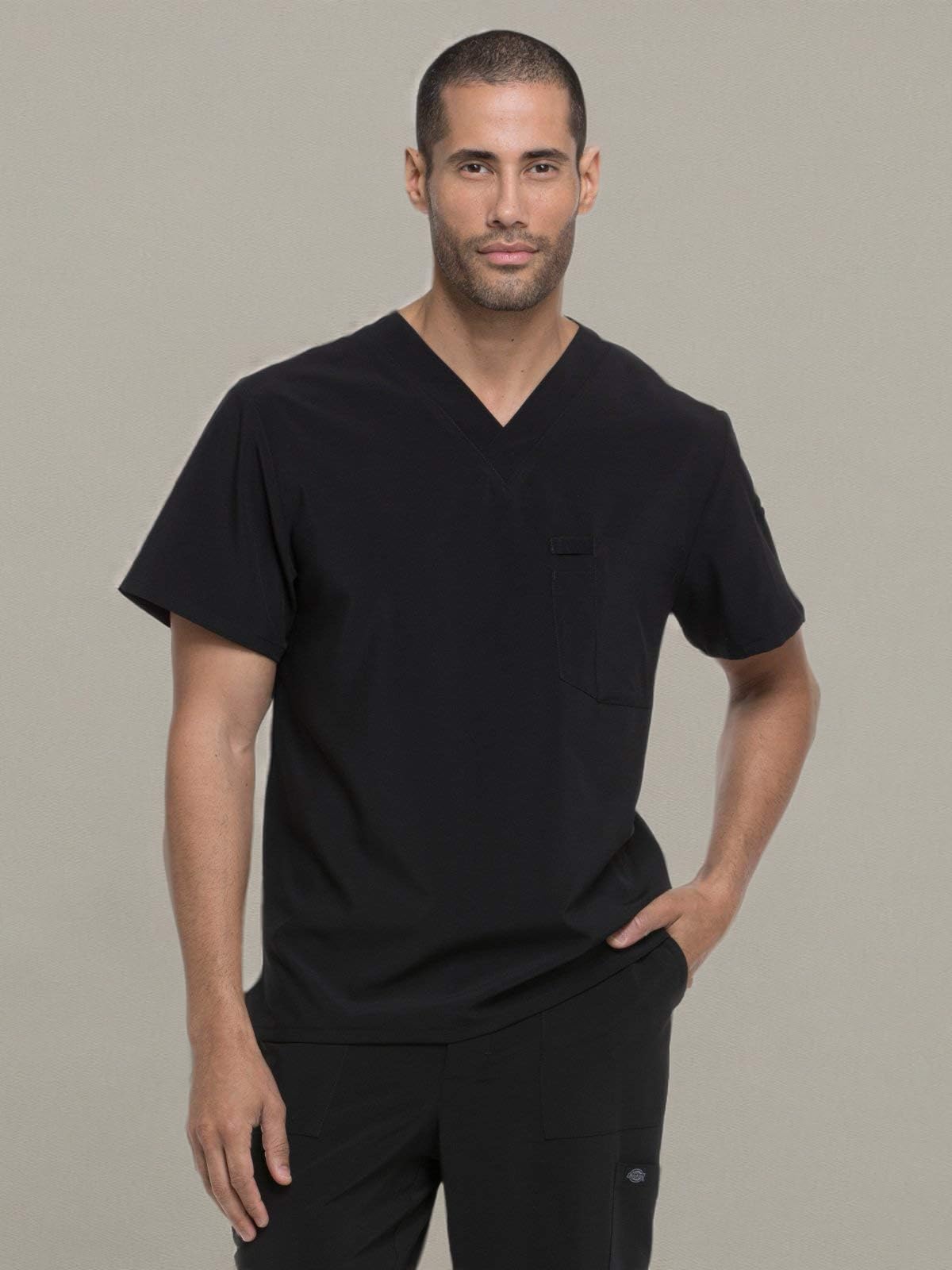 Dickies EDS Essentials Men's Scrubs Top - Tuckable V-Neck Work Shirt DK635 | Comfortable Medical Uniform for Nurses & Healthcare Professionals