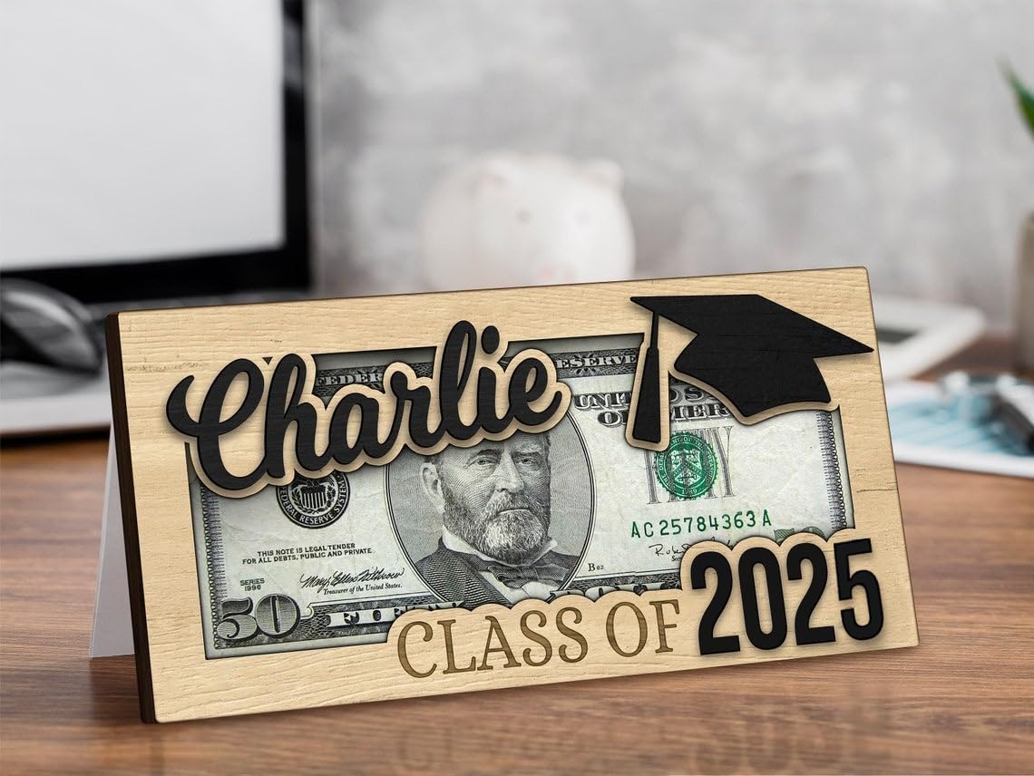 Personalized 2025 Graduation Money Holder - Custom Engraved Gift Card for High School & College Graduates - Perfect Class of 2025 Keepsake Gift for Son, Daughter, Friend - Ideal for Graduation Parties & Commencement Celebrations (MH12)