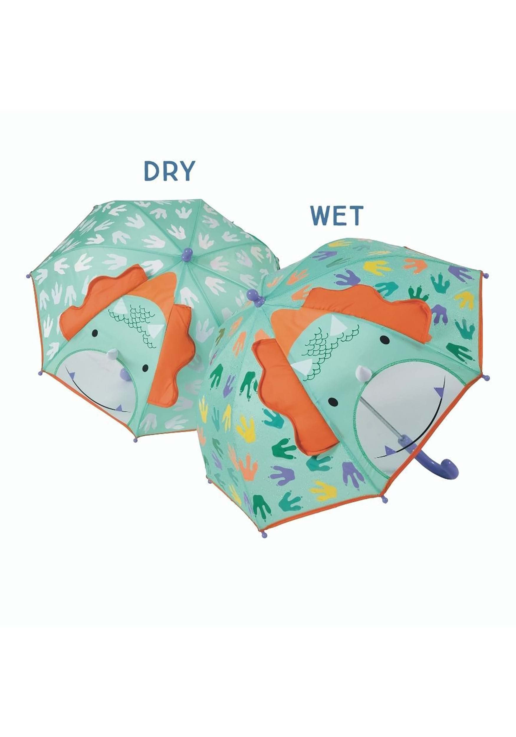 Dinosaur Color Changing 3D Kids Umbrella - 22.05 Inch Height, Waterproof & UV Protection - Perfect for Outdoor Play, School & Rainy Day Adventures